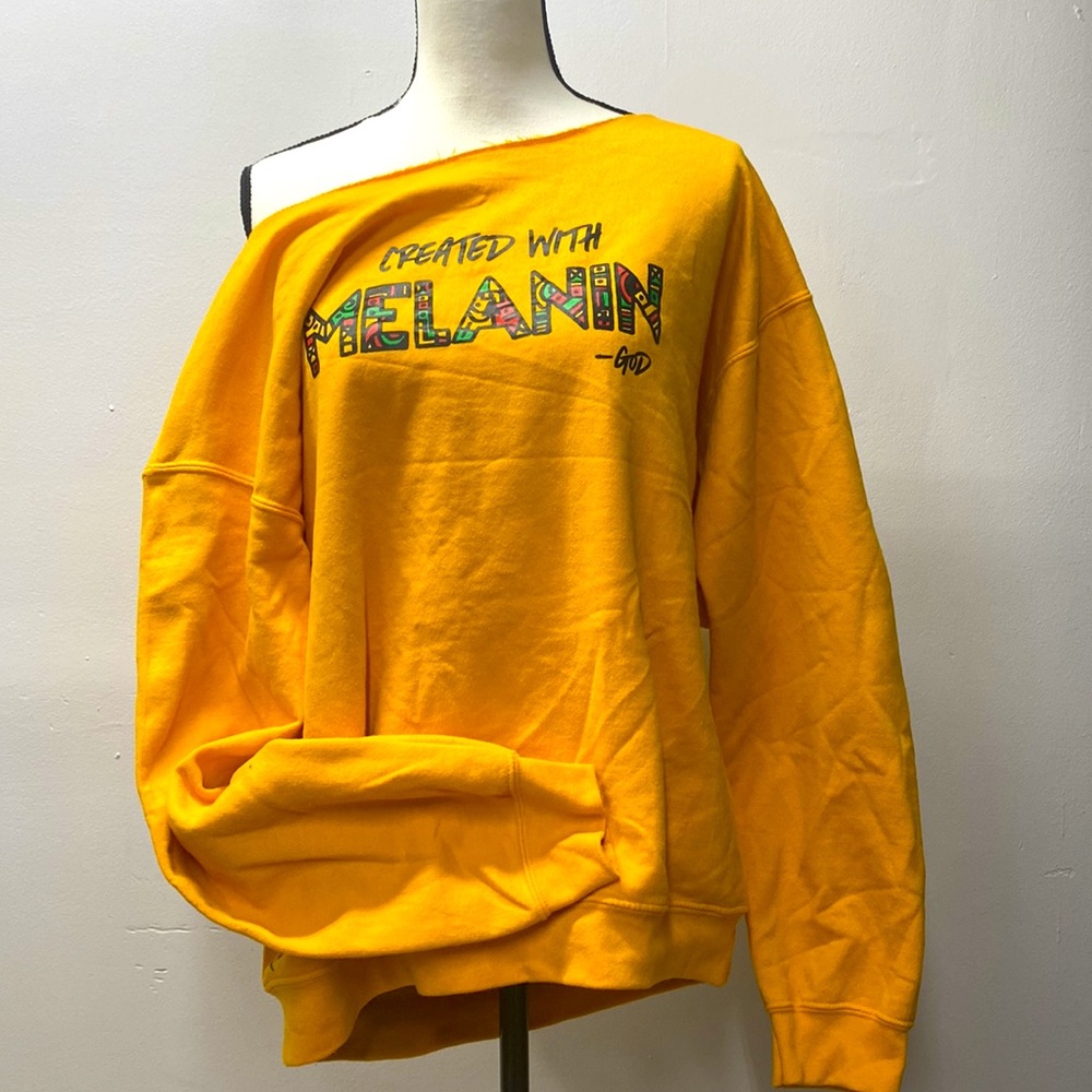 Melanin off shoulder sweatshirt